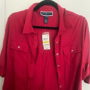 Karen Scott shirt, red size Medium never worn , price tag still on